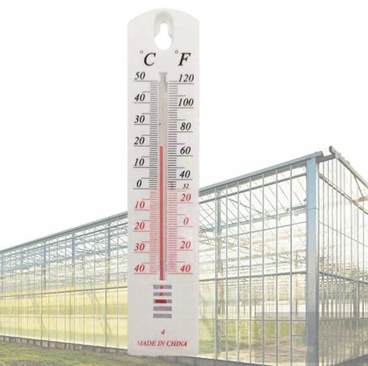 Temperatuurmeter - Weerthermometer voor binnen en buiten - Voor kassen, wonen en kantoor - Nauwkeurig meetbereik - 218 cm