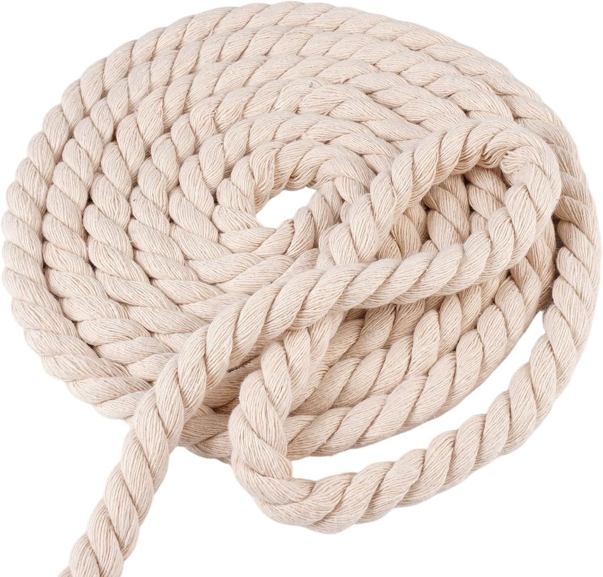 Katoenen koord touw 12mm 5m beige - Sterk, duurzaam en veelzijdig touw voor knutselen en decoratie