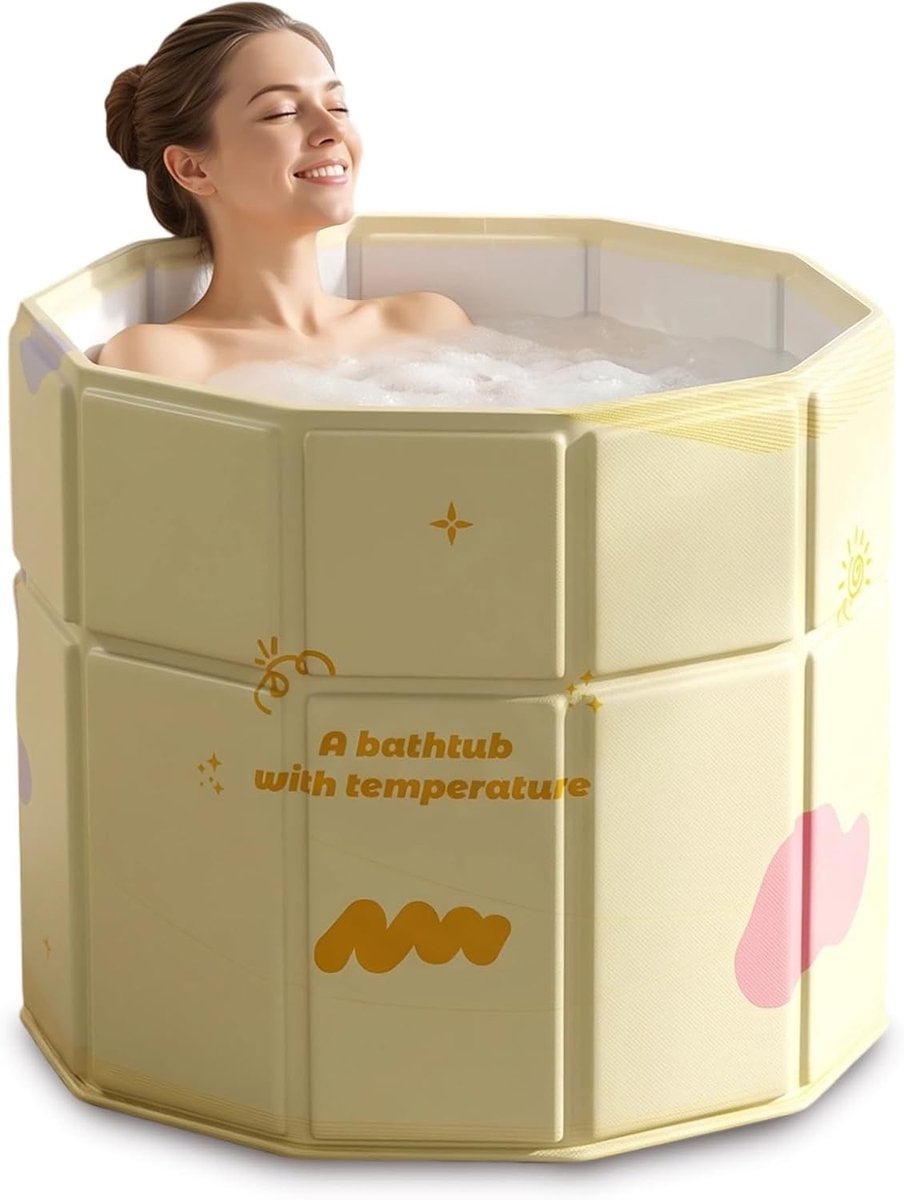 Vouwbadkuip voor Kleine Badkamers, Ideaal voor Buiten, Spa en Wellness, 70 x 70cm, Koude Plunge Tray