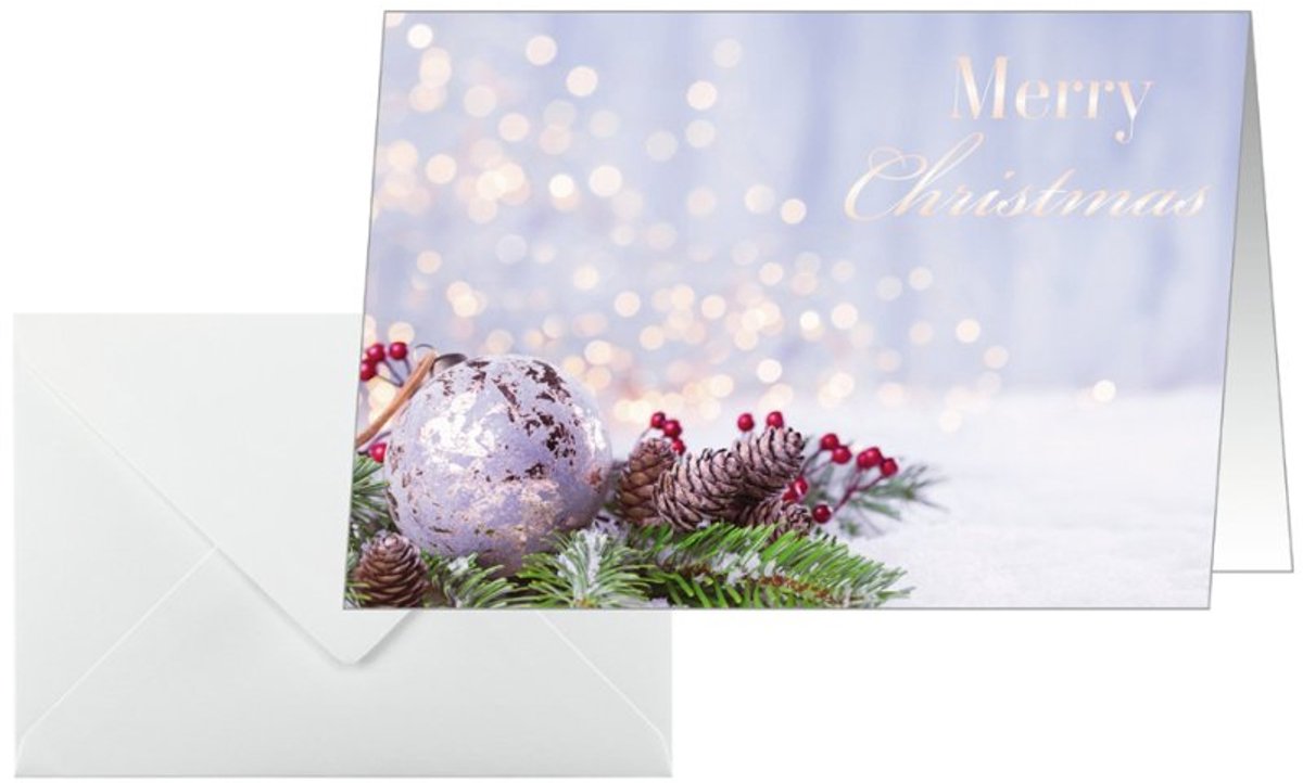 Sigel kerstkaart Charmful Christmas, A6 liggend, 25 kaarten + enveloppen