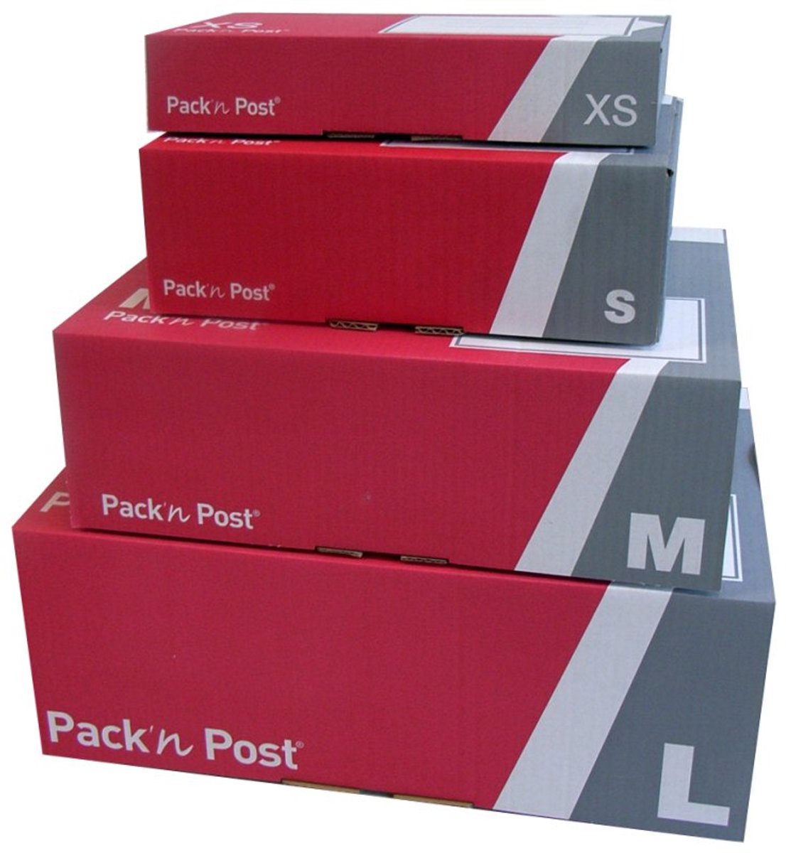 MAILmedia verzendverpakking Pack'n Post XS, grijs/rood, 245×145×41 mm, 20 stuks
