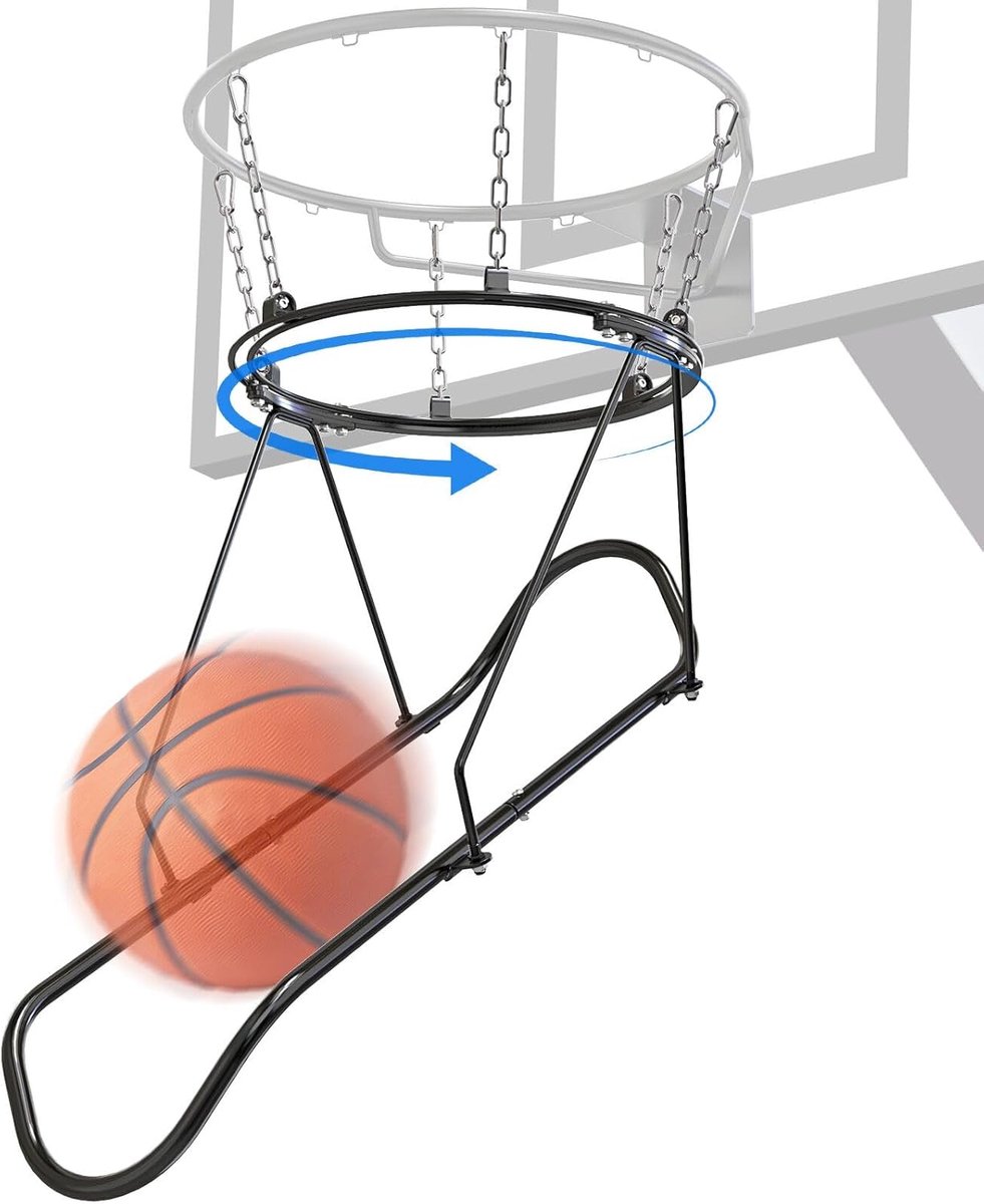 Basketbal Rebounder Net Systeem - 360° Rotatable - Robuuste Stalen Constructie - Perfect voor Solo Training - ShopVlot