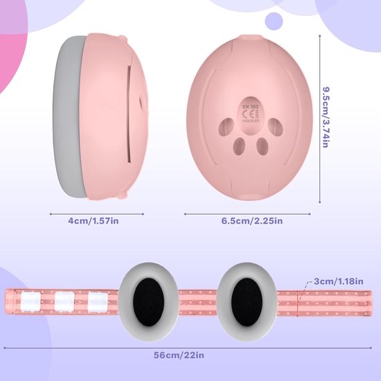 Comfortabele Oorkappen voor Baby's en Peuters tot 4 Jaar, Geluiddemping, Verstelbare Oorkappen voor Feestjes, Concerten en Bioscopen — afbeelding 3
