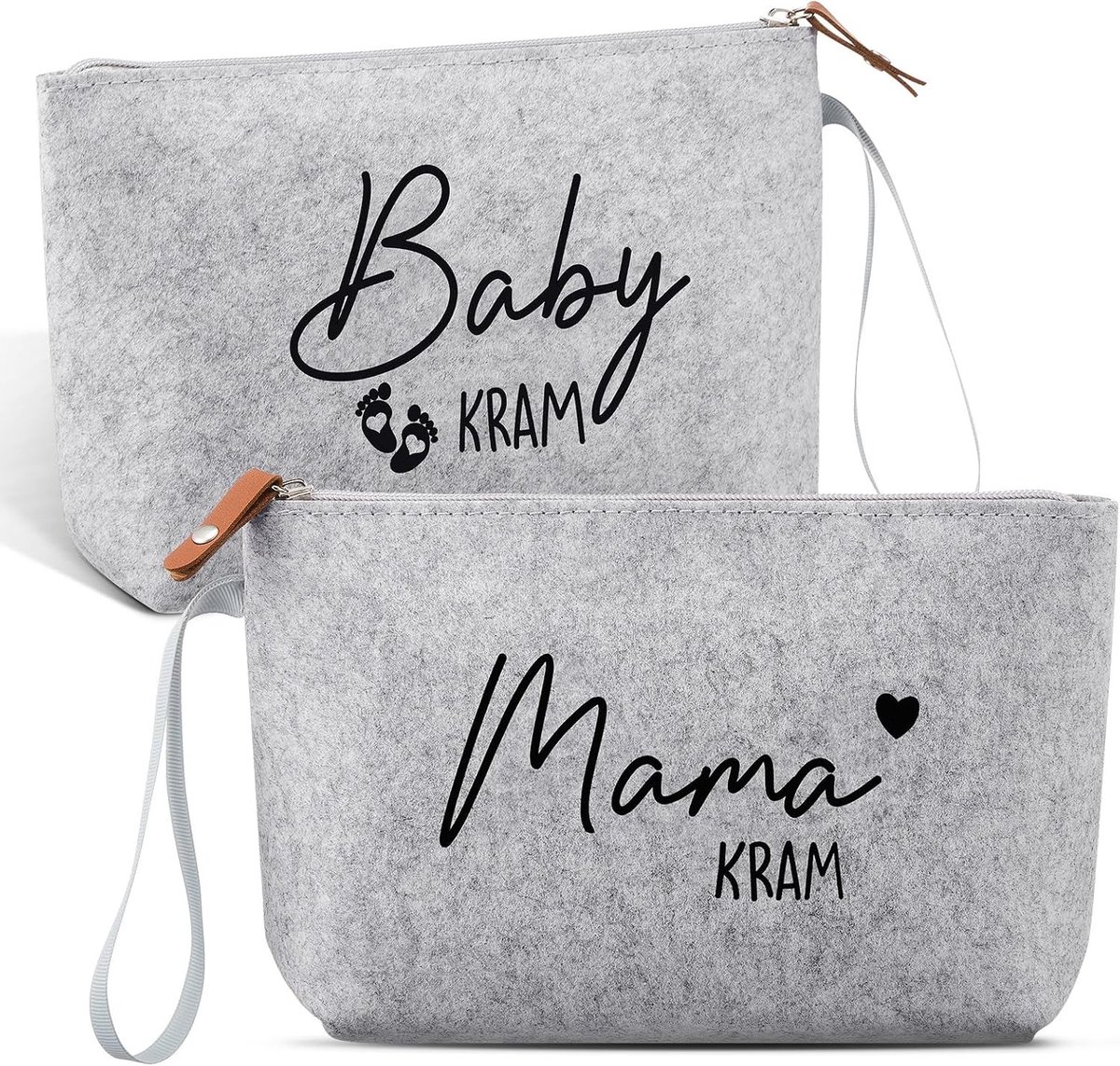 Cadeau voor aanstaande moeders, zwangere vrouwen, grijze tas met rits, babyshower, handige luiertas en zwangerschapsaccessoire