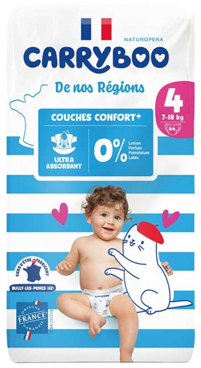 Carryboo De Nos Régions luiers maat 4 | 44 stuks