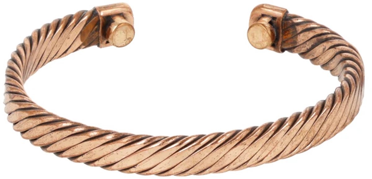 Armband koper gedraaid motief magnetisch