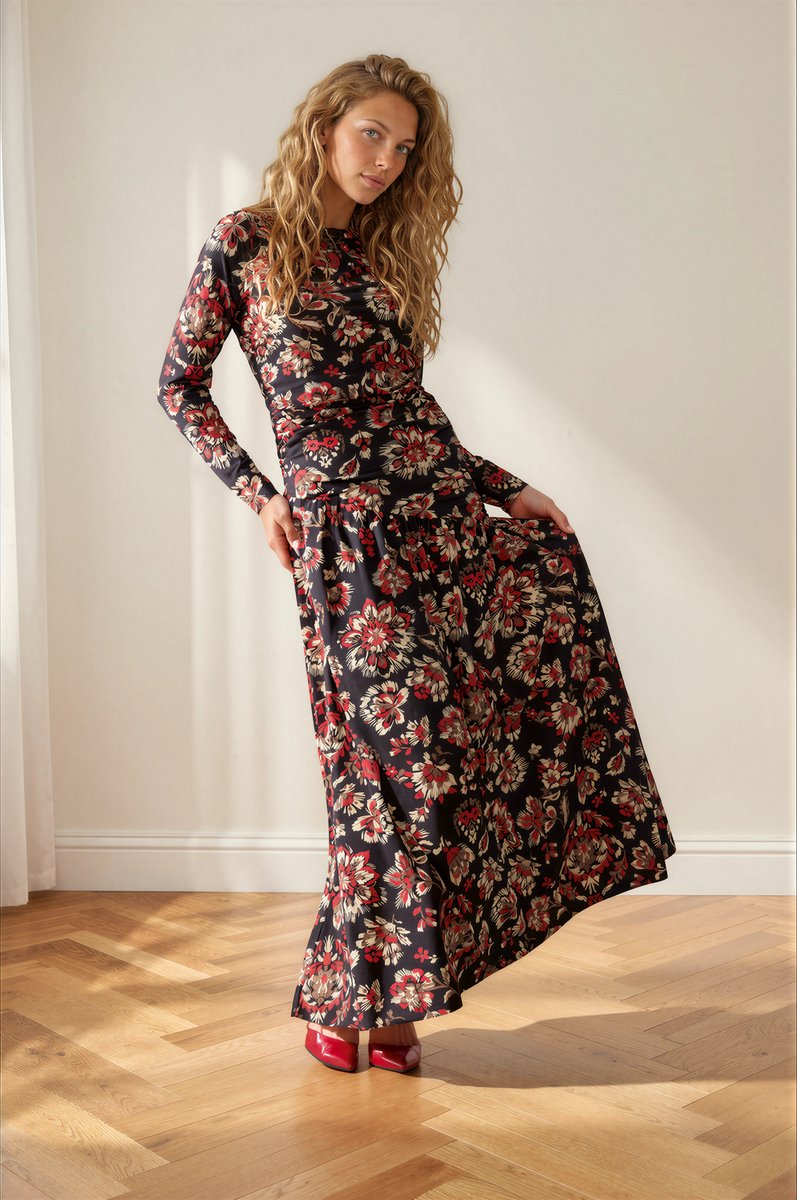 MI PIACE - Travel Dress Light Ornamental Flowers Print 202867 Samba - Maat : XS