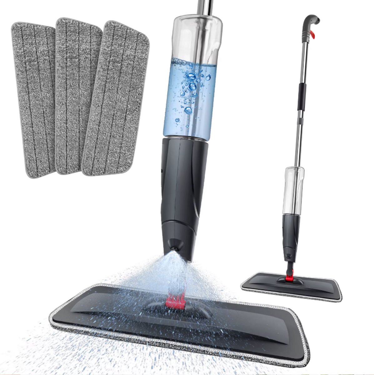 Molhaus Spray Mop - Alles-in-1 Dweilsysteem - Vloerwisser met Spray - 700 ml - 3 Microvezelpads - voor Vloeren en Ramen