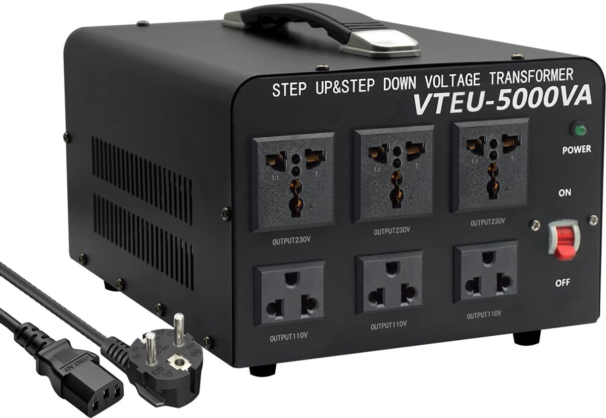 Voltage inverter 5000VA - 220V/110V - automatische spanningsstabilisator - ideaal voor wereldreizen - ShopVlot