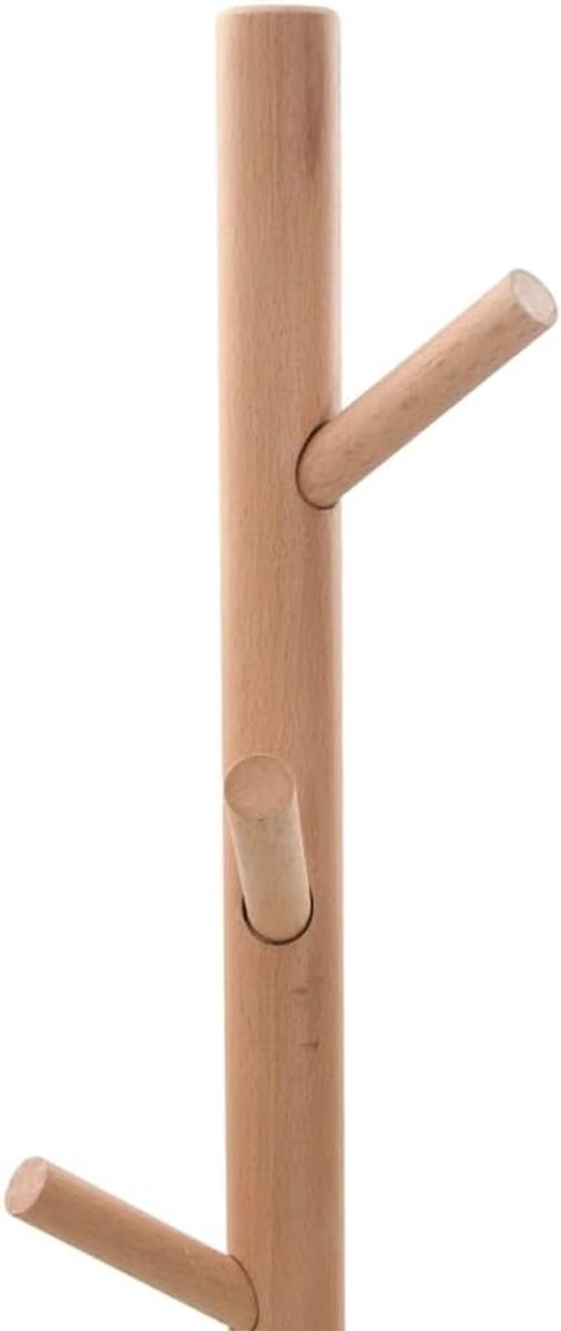 Wit 172 cm met marmeren sokkel, kledingrek van ijzer en beukenhout voor hal slaapkamer, stabiele kapstok
