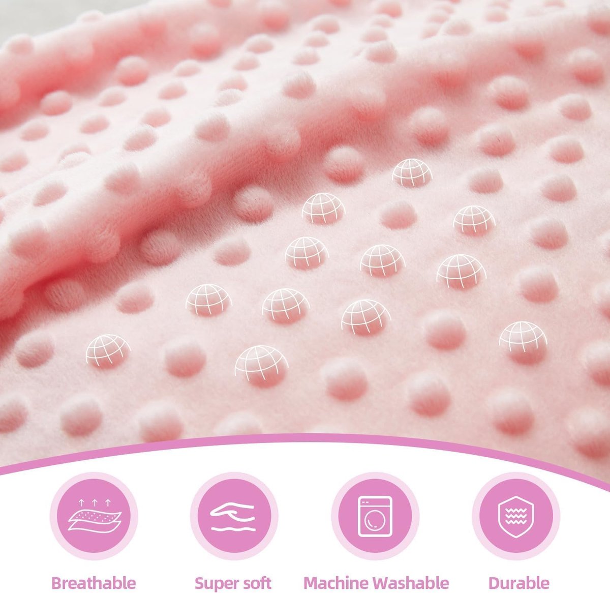 Babydeken van 100% katoen, 75 x 100 cm, knuffeldeken voor pasgeborenen en peuters, kruipdeken voor kinderbed en - ShopVlot