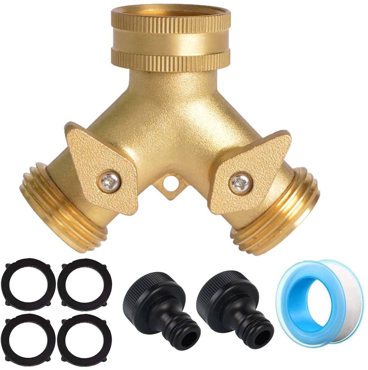 2-weg Ventiel Waterverdeler, RoseFlower 3/4" Messing Schroefdraad Kraan Tuinslangen Splitser Connectoren Slangverdeler - ShopVlot