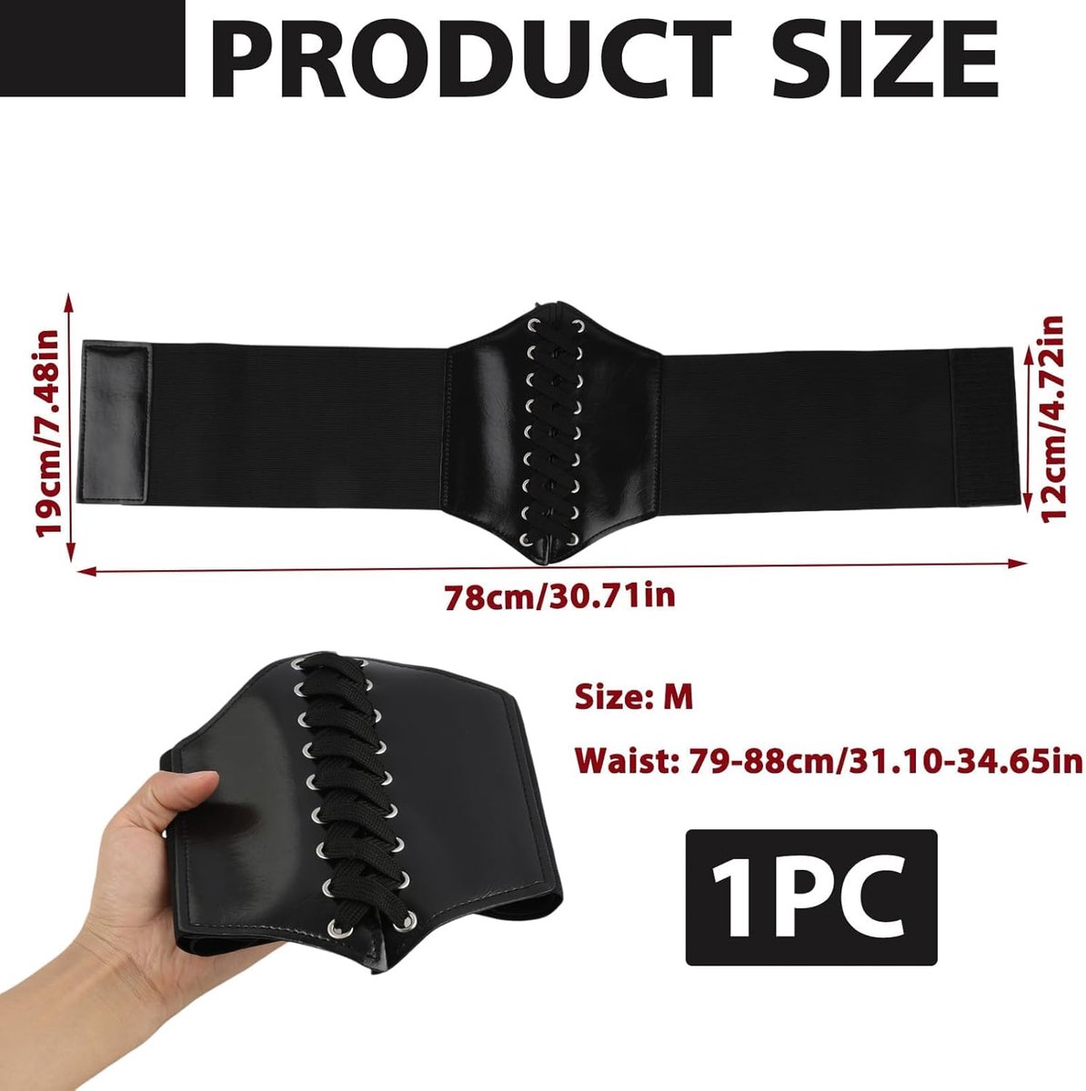 Wide lace corset for women, waspie elastic waistband, medieval style, ideal for everyday wear, parties and costumes - ShopVlot