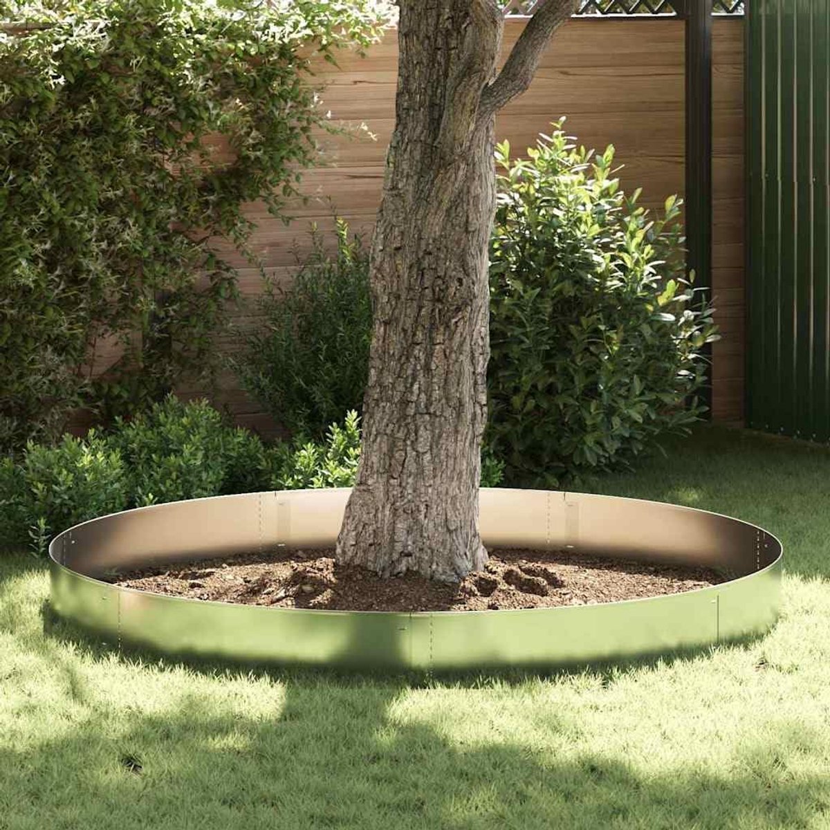 Set van 10 stuks, van verzinkt staal, 100 x 25 x 0,07 cm, perkrand voor tuinpaden, metalen perkbegrenzing