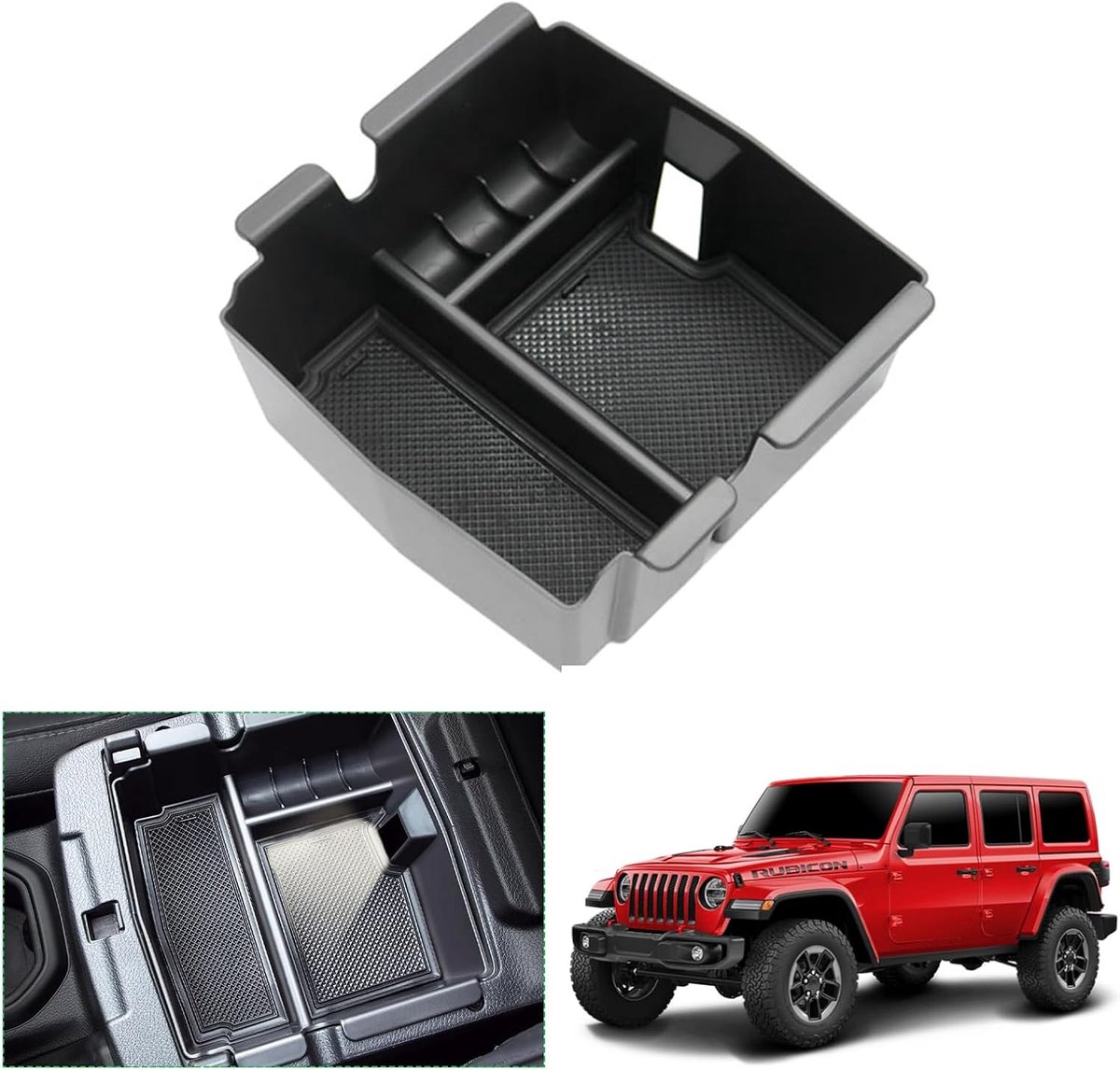 GAFAT Center Console Storage Box, Compatible with Jeep Wrangler JL/Gladiator JT 2018-2023, 2024, Armrest Organizer - ShopVlot