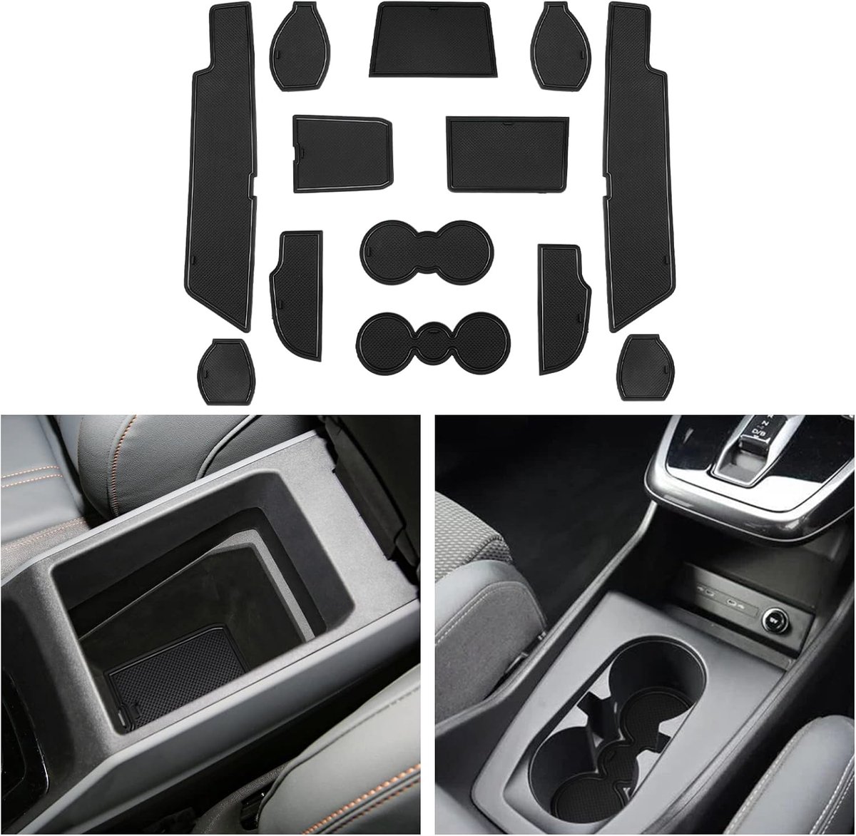 CDEFG MCD-Q4E Rubber Mats Compatible with Audi Q4 Etron 2021 2022 2023 Q4 e-tron Center Console Non-Slip Mats Non-Slip - ShopVlot