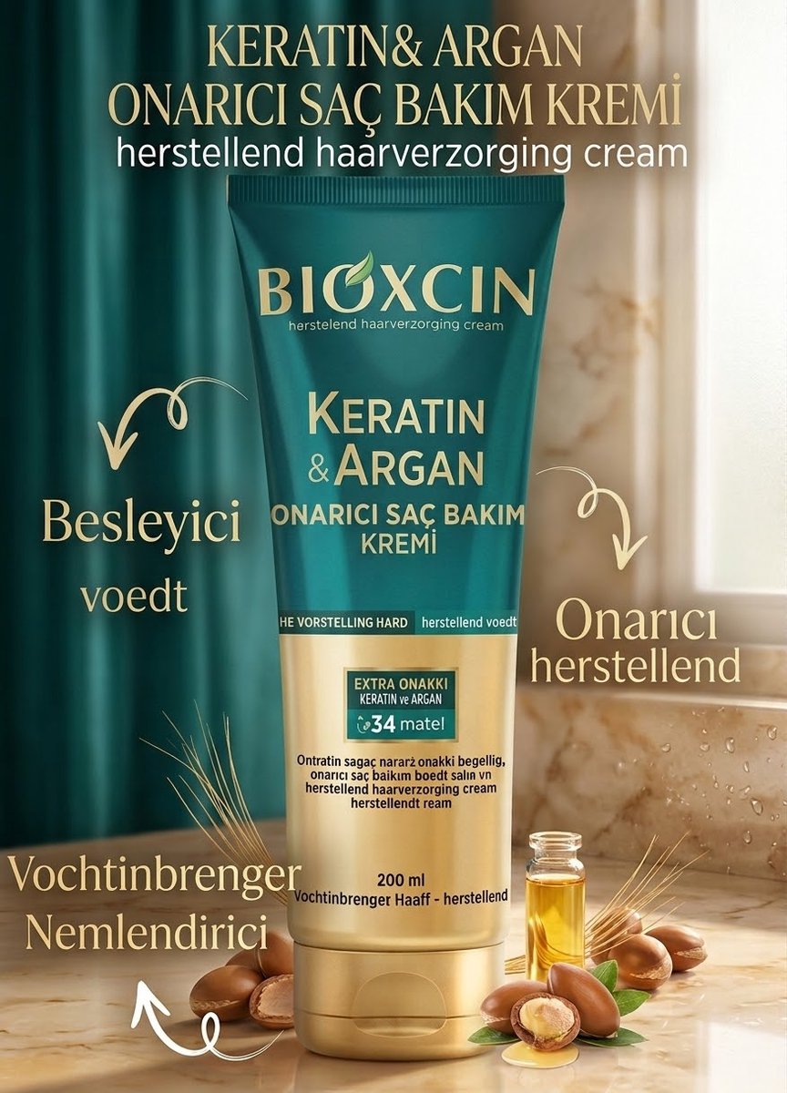 Bioxcin Keratin & Argan - Herstellende Haarconditioner - Beschadigd Haar - 250 ml - Haarverzorging
