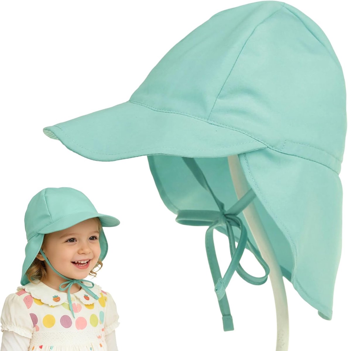 Chapeau de Soleil UPF50+ voor Bébé - Bescherming Nuque - Mentonnière Réglable - Ideaal voor Zonbescherming - ShopVlot