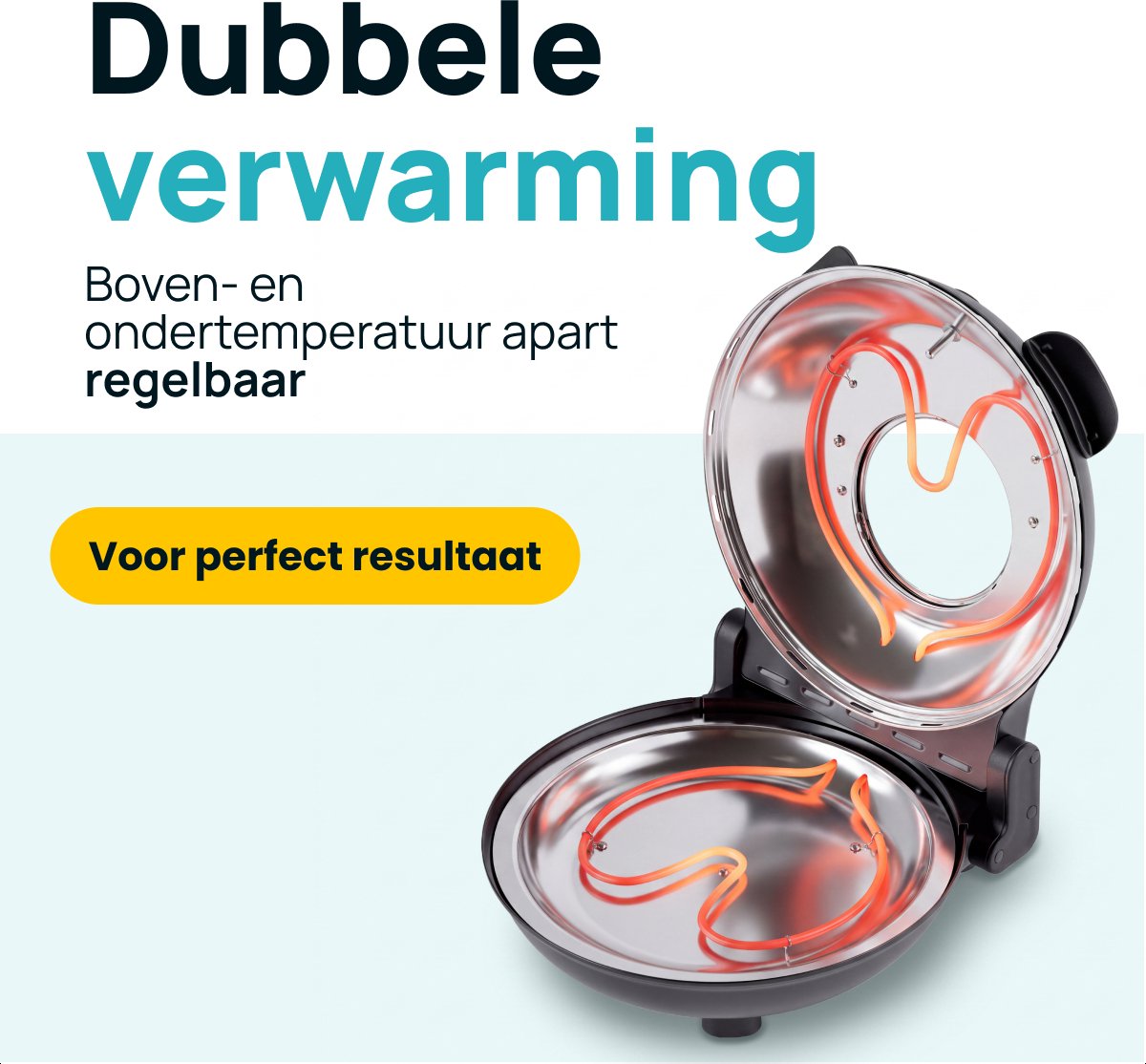 MOA Elektrische Pizzaoven - Tot 400°C - Boven- en Onderwarmte - Met Bamboeschep - Pizza Oven - 30,5 cm Pizzasteen - Zwart – foto 7