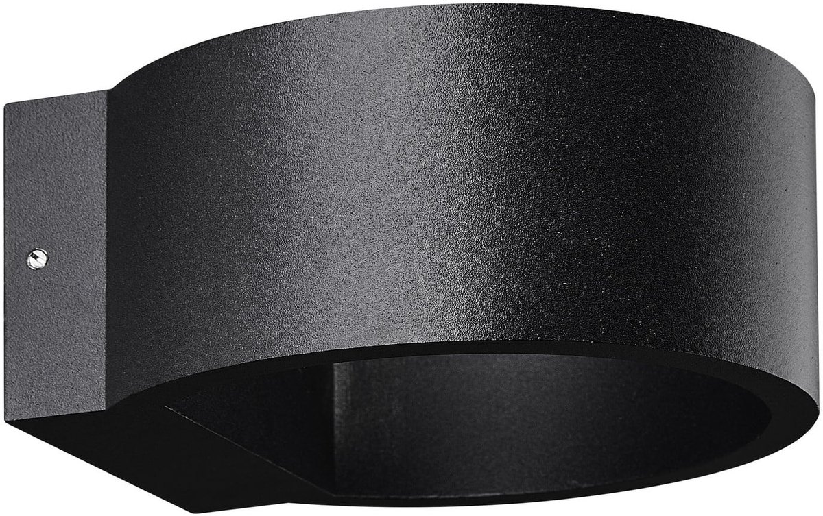 Damir cilinder wandlamp voor buiten, zwart aluminium, 6W COB LED 540 lumen, 3000K, IP54