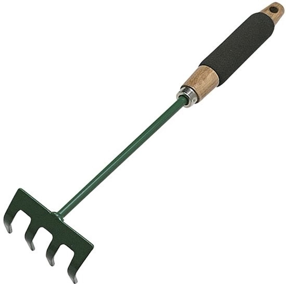 Tuinhark mini - Kleine hark - Tuinonderhoud - Schuimrubberen handgreep - 42 cm lang - Meerkleurig