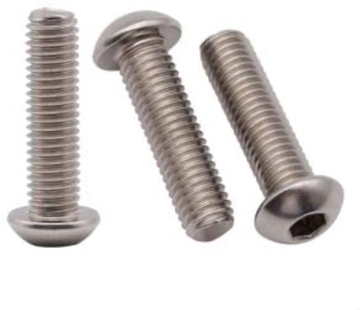 Zeskantschroeven - Dopkopbouten - Voor machinemontage - Roestvrij staal - 304 - M8 x 50 mm - Zilverkleurig