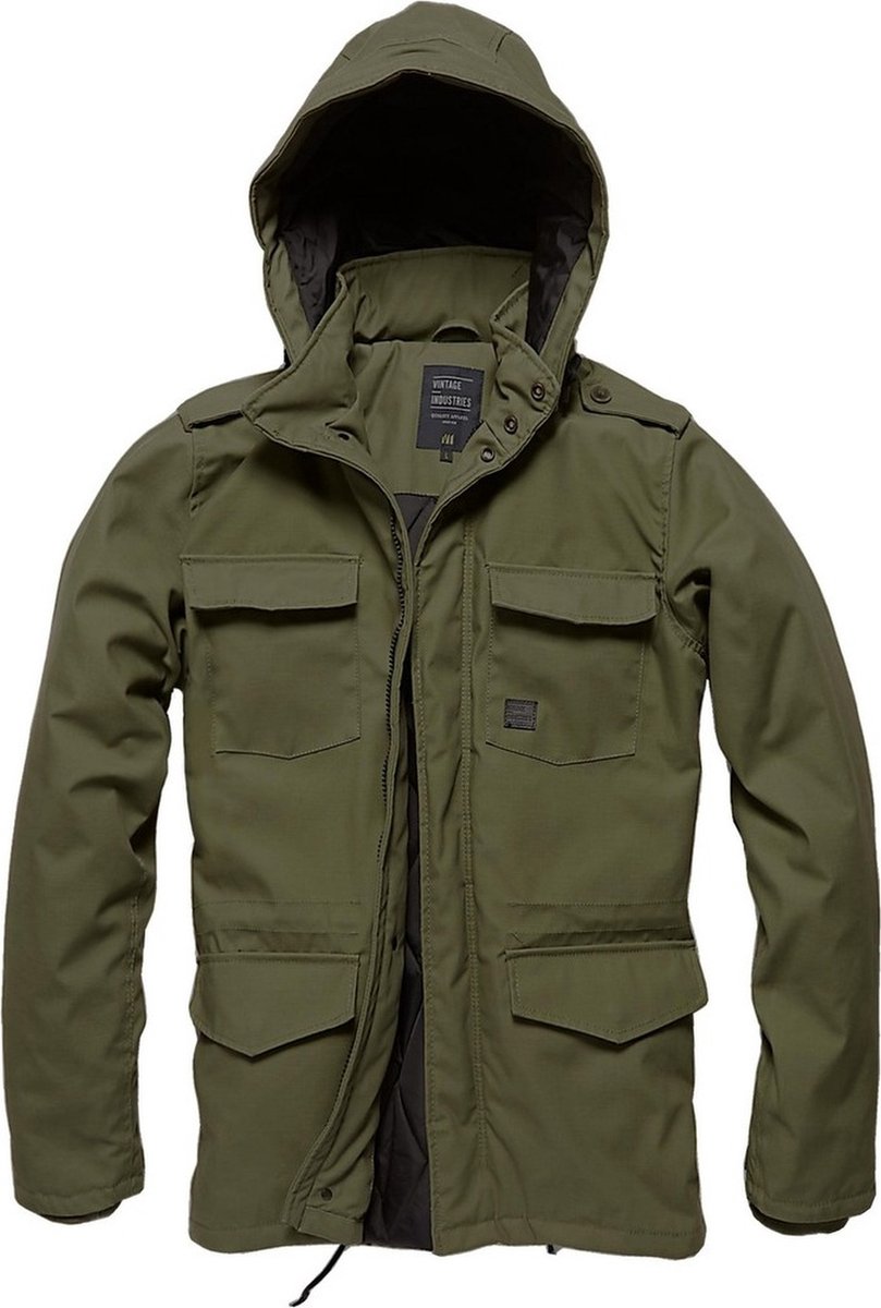 Vintage Industries Darren Parka Heren Winterjas Groen