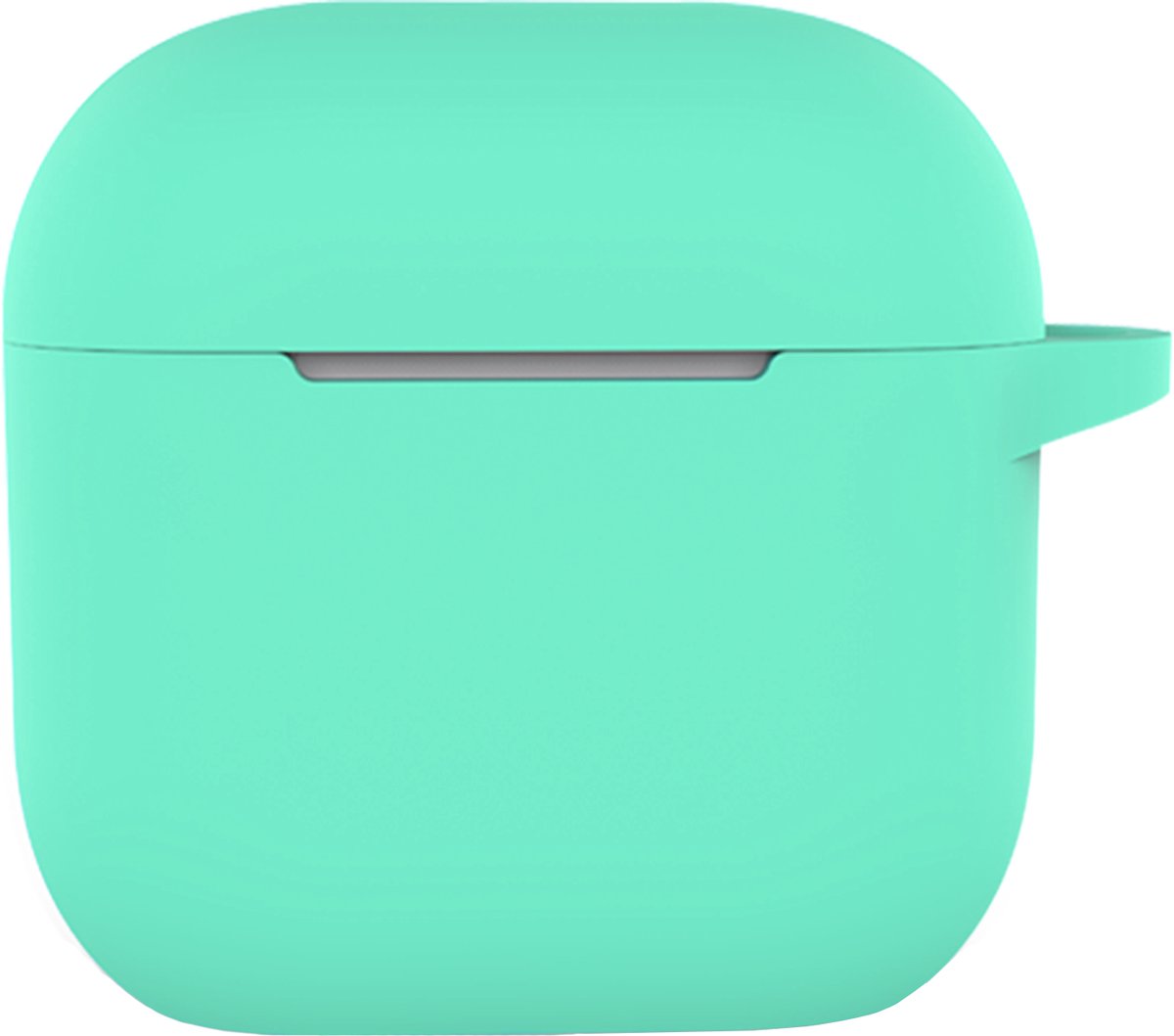 Hoesje - Geschikt voor Apple AirPods 5 - met Clip - Siliconen Hoes - Silicone Case Cover - Turquoise