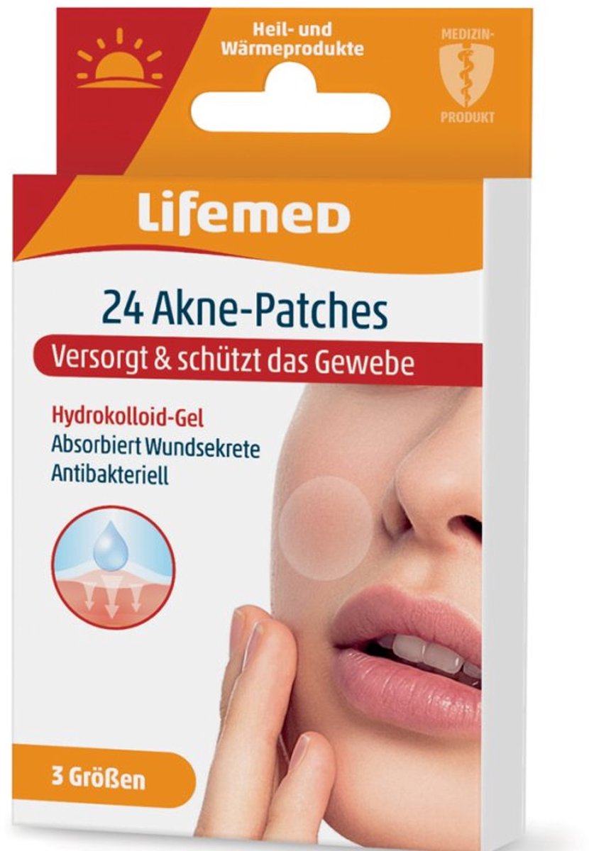 Lifemed acne-patches, transparant, 24 stuks, 3 maten