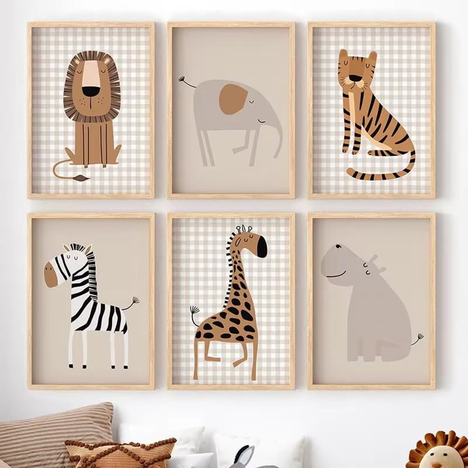 Set van 6 Kinderkamer Posters met Slapende Dieren