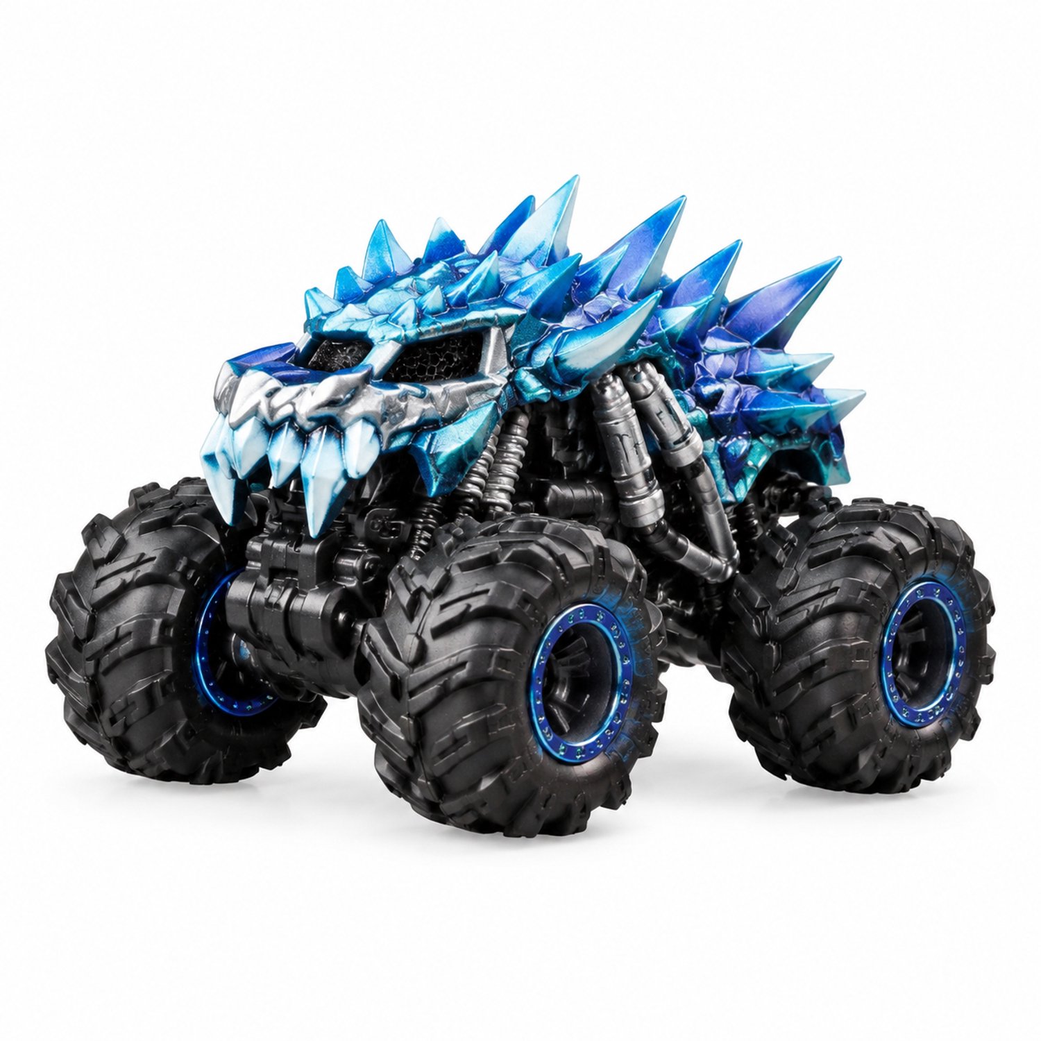 Adventskalender 2026 met 24 speelgoedmonstertrucks - Dieren- en fantasiefiguren met grote wielen - Verpakking 26 x 18 x 3 cm
