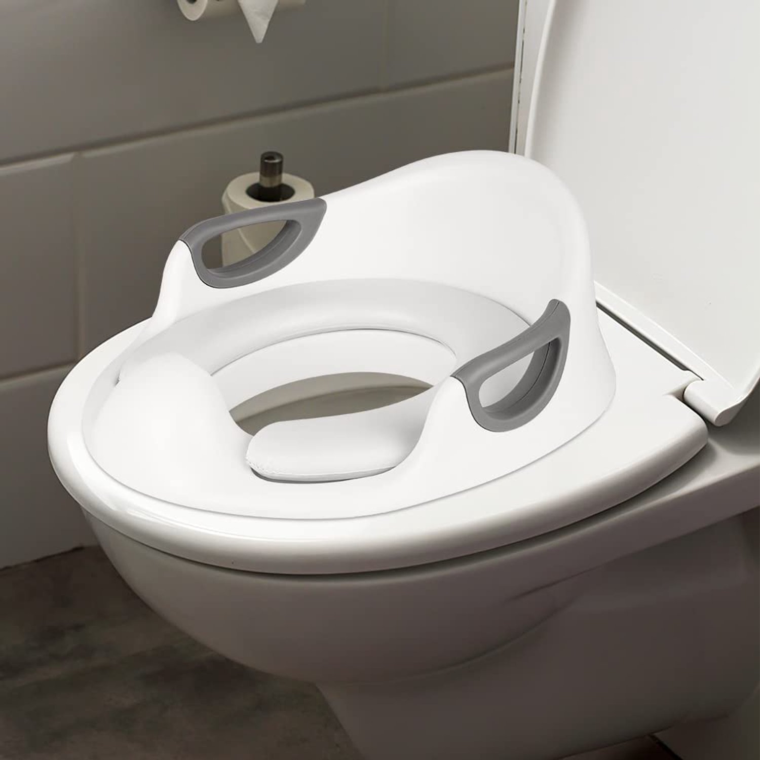 Toiletverkleiner voor Kinderen met Handvat en Rugleuning Wit