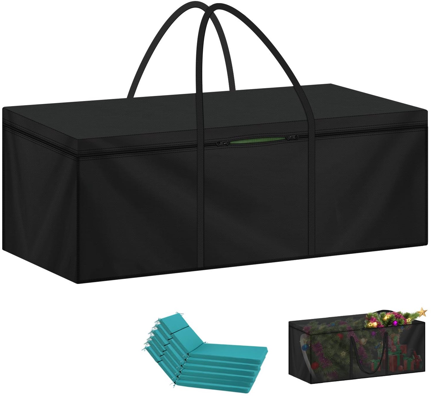Famanu Grote opbergtas voor tuinkussens, gemaakt van 420D Oxford stof, met waterdichte rits en handgrepen, met afmetingen van 175 x 60 x 80 cm, biedt uitstekende bescherming tegen UV-stralen, vuil en vocht wit