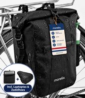 Morelia® Fietstas 100% Waterdicht ( 28 Liter Zwart) - Incl Laptoptas & Waterdichte Zadelhoes - Fietstassen - Fietstassen Electrische Fietsen - Fietstassen Enkel - Tarpaulin materiaal