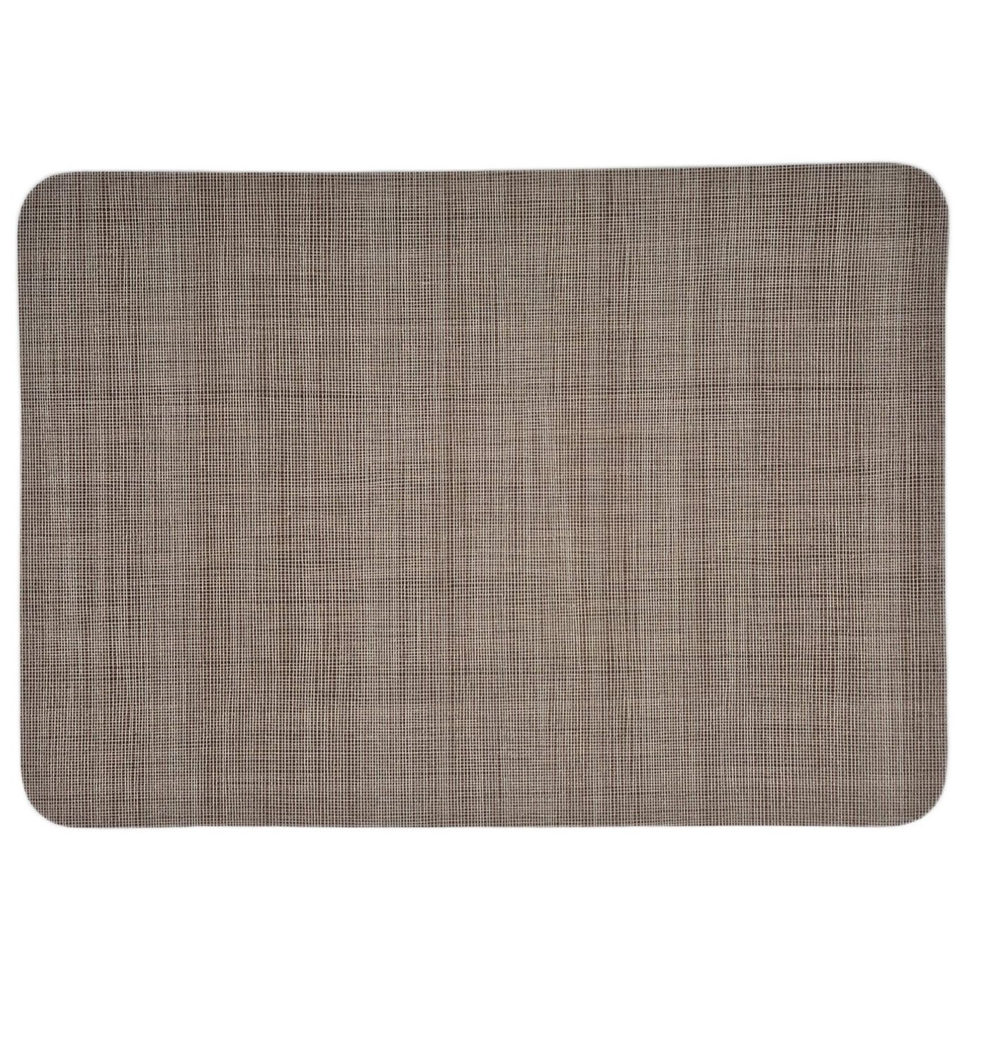 Fino Placemats Set van 4 – Bruin – 30x43 cm – Textiellook met Schuimrug – Antislip – Afwasbaar