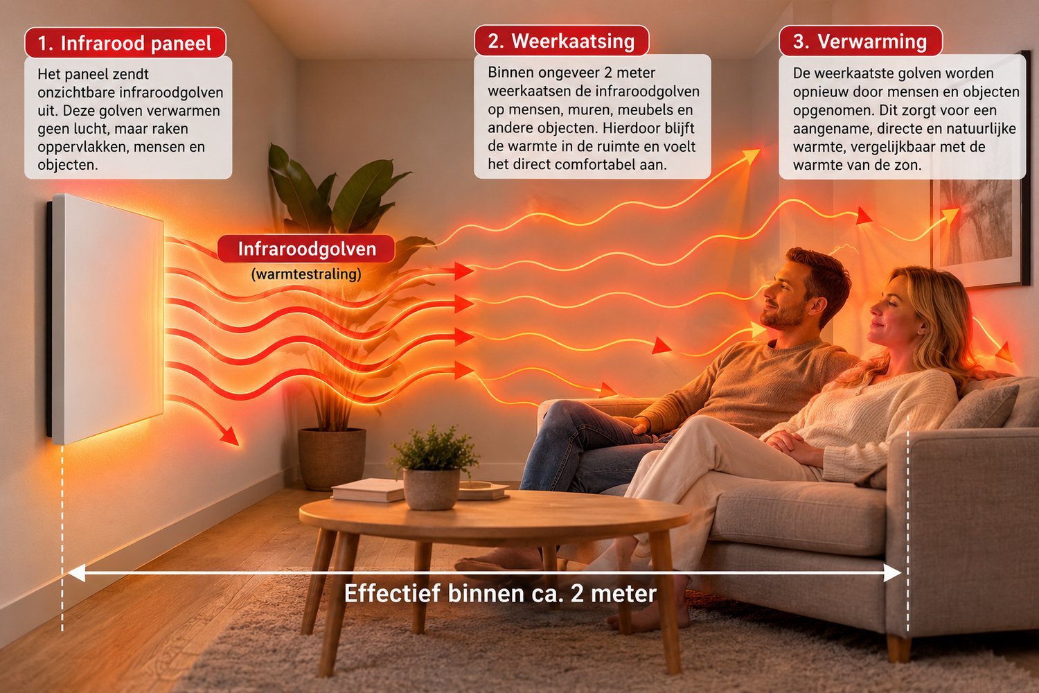 Infrarood verwarmingspaneel | met thermostaat en wifi | carbon paneel type 2026 | incl wielen en muurophanging – foto 4