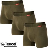 Undiemeister Boxershorts Heren - 3-Pack - Naadloos Ondergoed - Onderbroeken - Tencel - Highland Moss (Olijfgroen) - Maat L