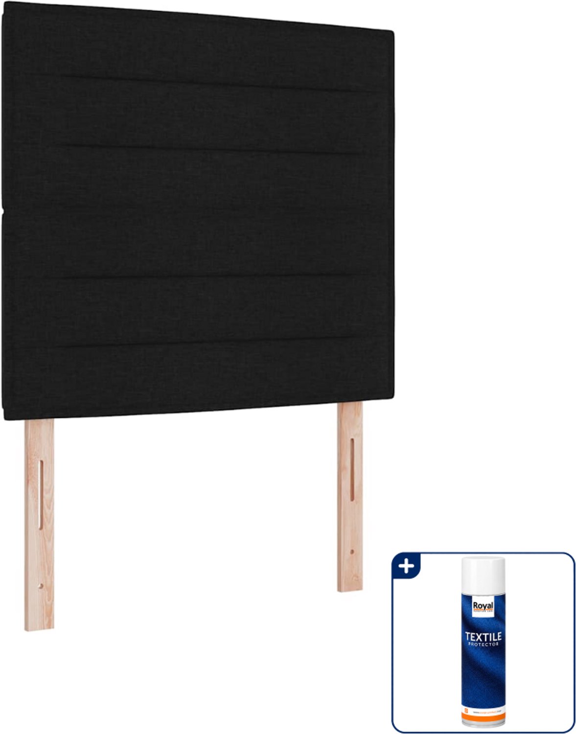 vidaXL boxspring bed met matras en LED - 100 x 200 cm - stof - zwart - Inclusief textielbeschermer 500 ml