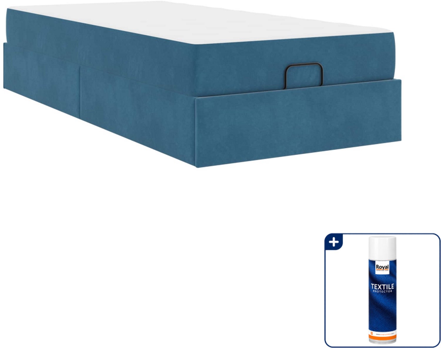 vidaXL 2-delige bedset - 80 x 200 cm - fluweel - blauw - Inclusief textielbeschermer 500 ml Bruin