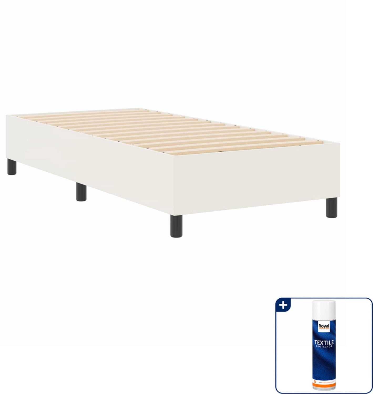 vidaXL platform bedframe - 100 x 200 cm - crème - Inclusief textielbeschermer 500 ml