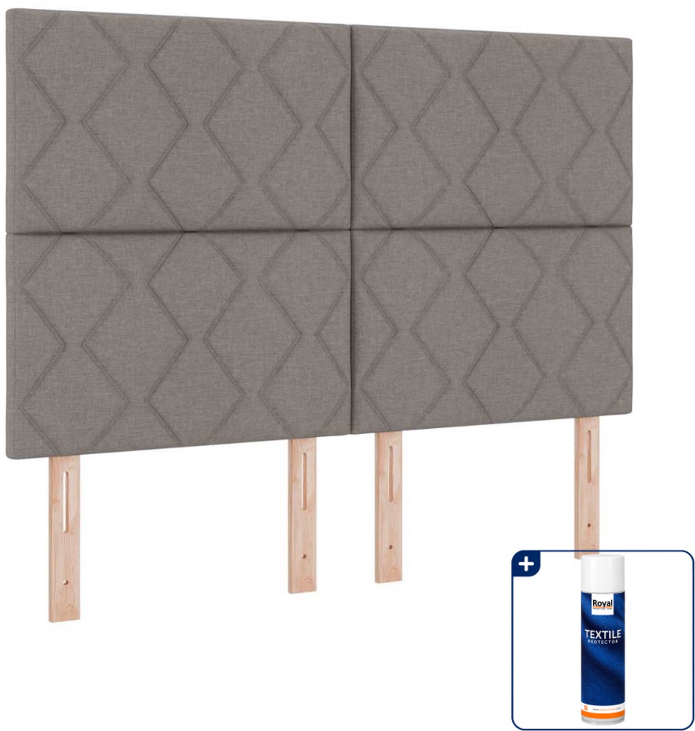 vidaXL Queensize boxspring - 160 x 200 cm - taupe - Inclusief textielbeschermer 500 ml