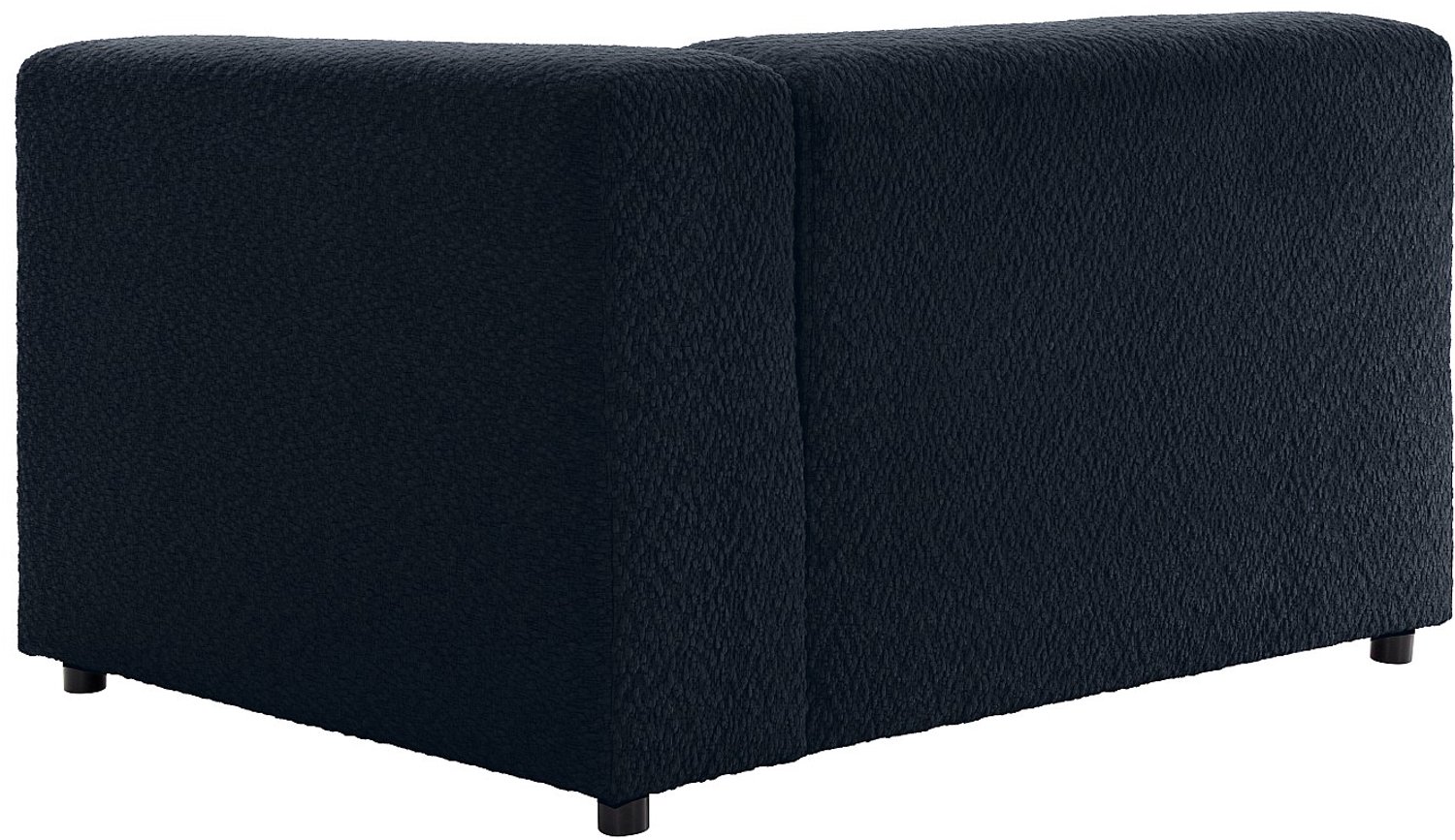 Vente-unique Hoekfauteuil rechts in nachtblauwe chenillestof TORISO