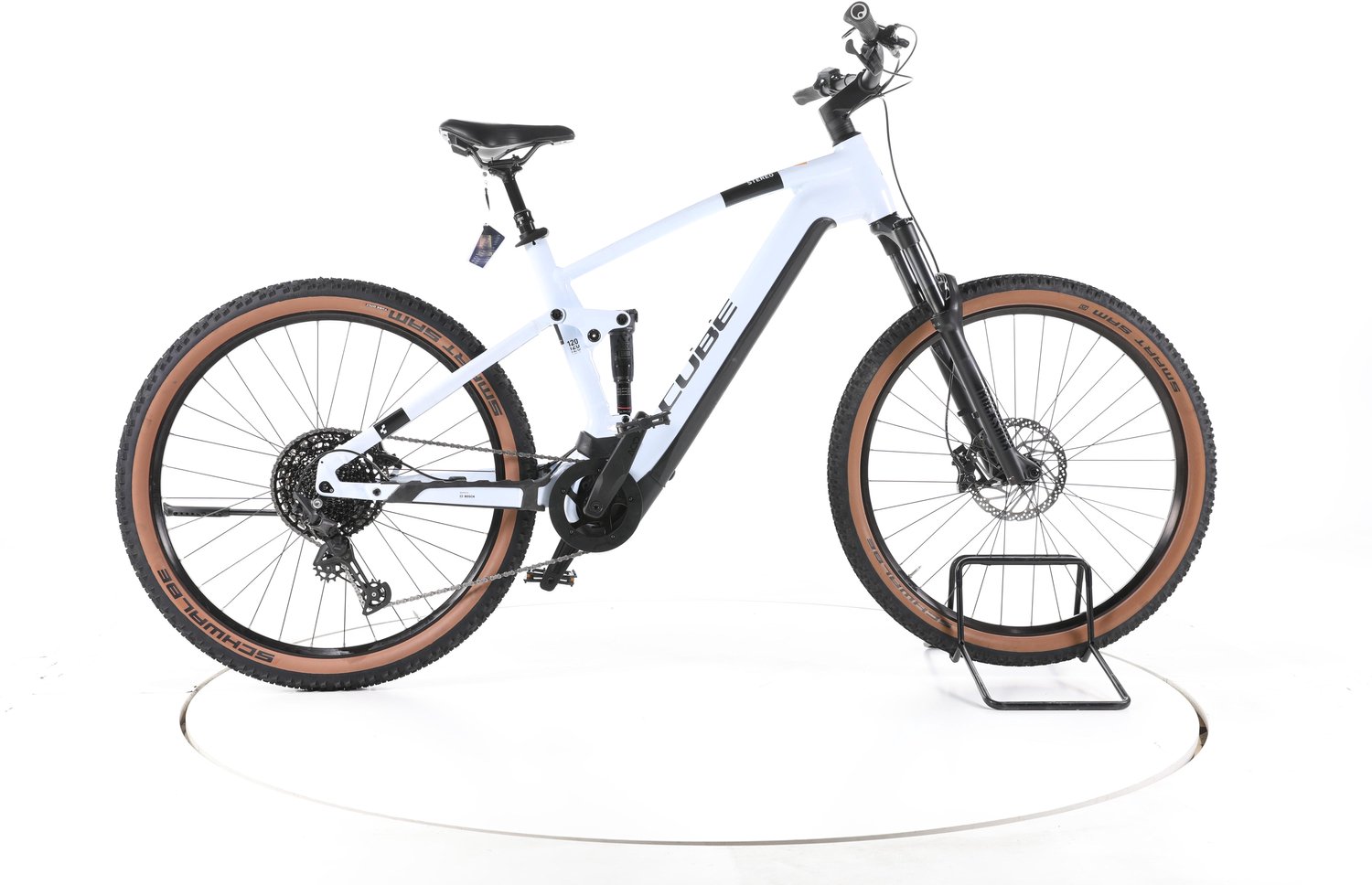 Cube Stereo Hybrid 120 Pro Elektrische full-suspension mountainbike Bosch 29 wit