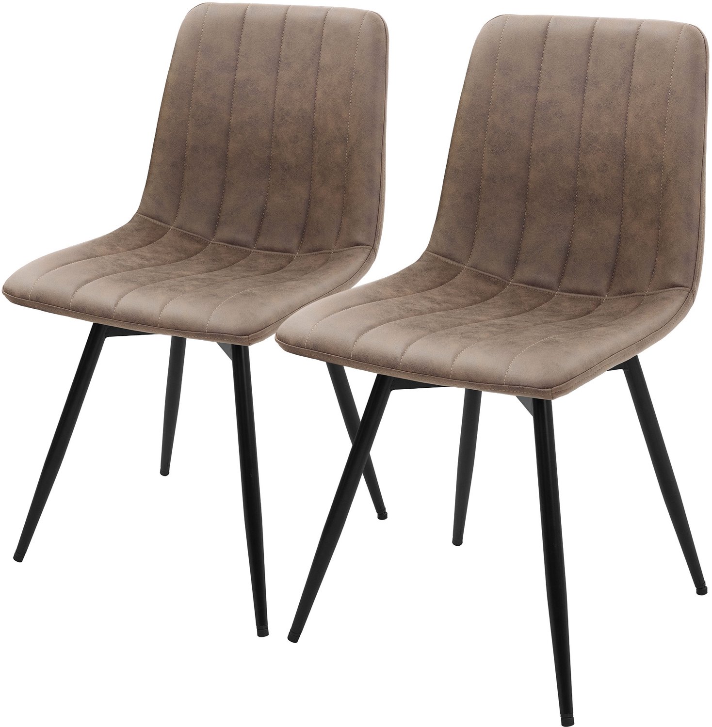 ml-design Eetkamerstoelen 360° draaibaar, set van 2 stoelen in kunstleer, draaistoel gestoffeerd met rugleuning, stevige verstelbare metalen poten voor de keuken en woonkamer tot 120 kg, moderne keukenstoelen met een comfortabele vulling, bruin