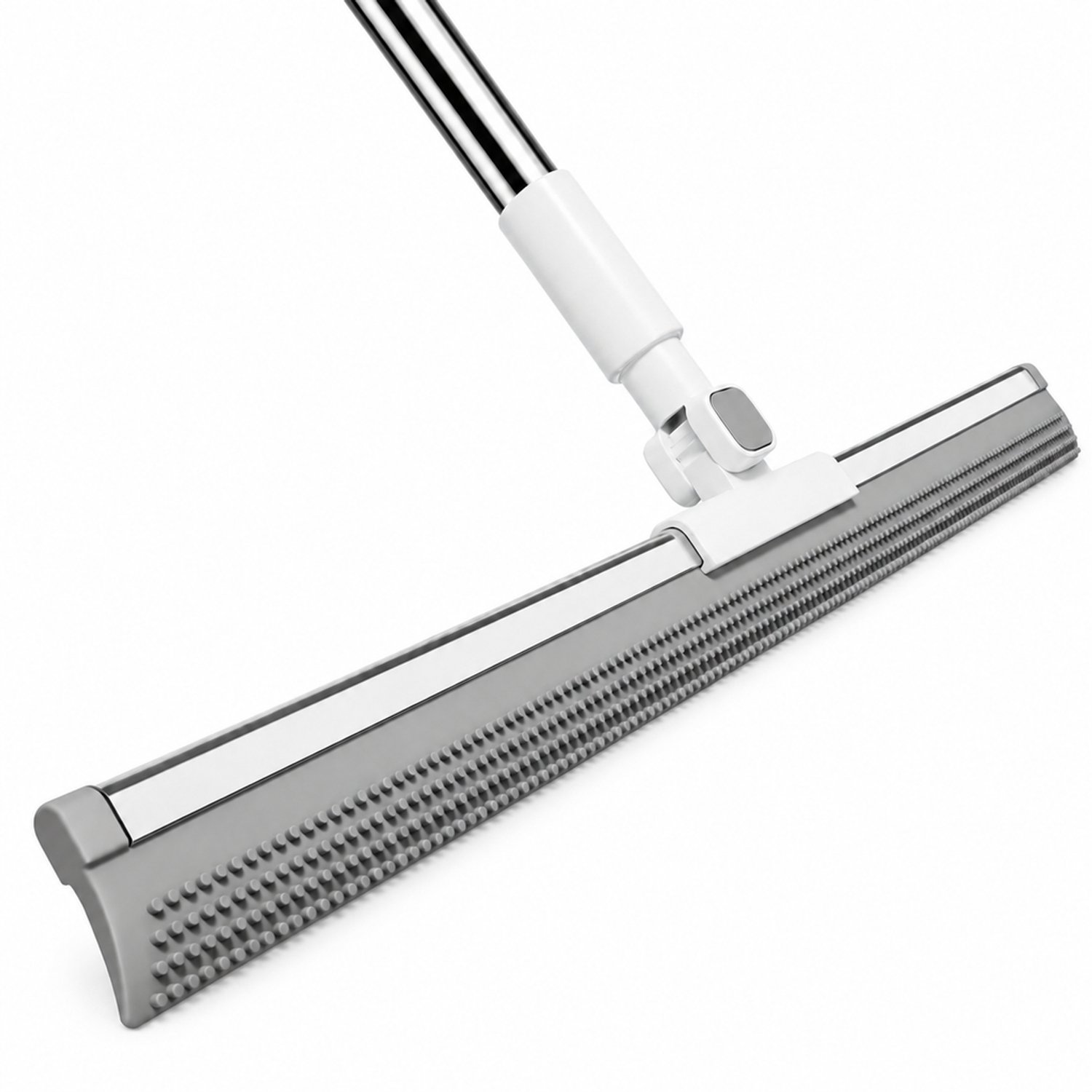 Dubbelzijdige siliconen vloertrekker 55 cm - verbeterde uitvoering met steel van roestvrij staal, totale lengte 110 cm en 180° draaibare kop