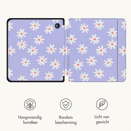 iMoshion Ereader Cover / Hoesje Geschikt voor Tolino Vision 5 - iMoshion Design Slim Hard Case Sleepcover Bookcase met stand - / Flowers Distance van iMoshion — afbeelding 3