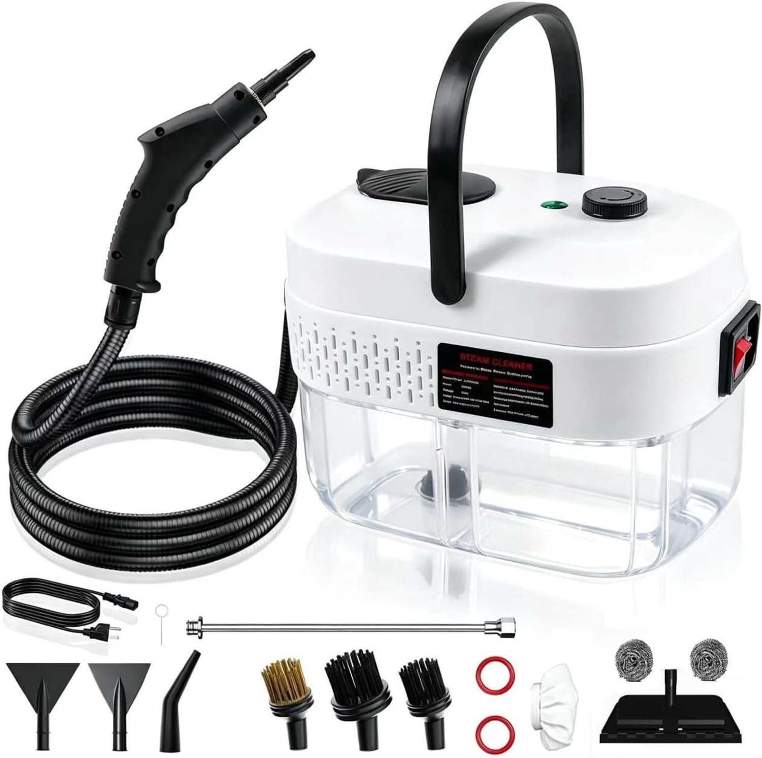 Handstoomreiniger - 2500W - 1,4L Watertank - Voor Efficiente Reiniging van Vloeren en Meubels