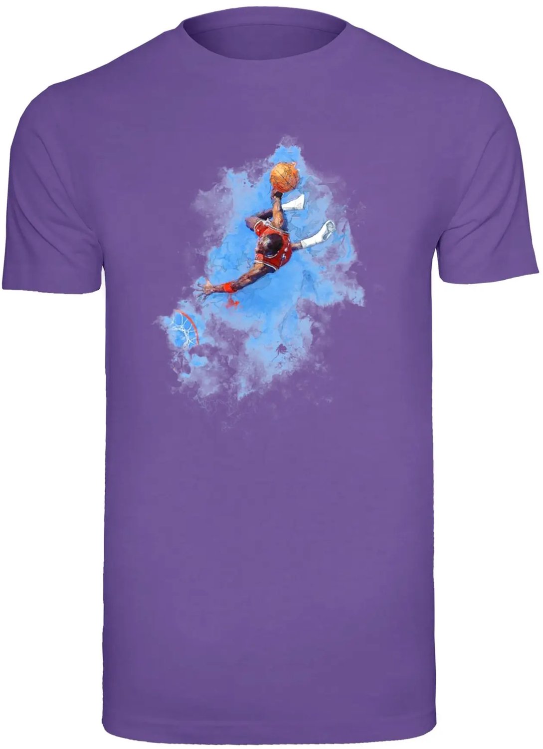 T-shirt Mister Tee Basketball Clouds Paars