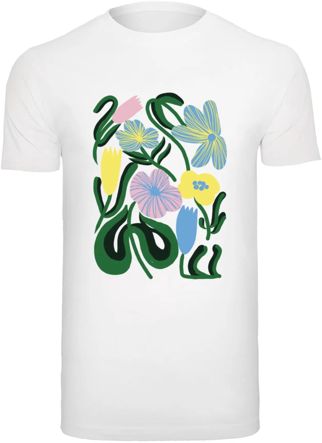 T-shirt Mister Tee Flower Wit