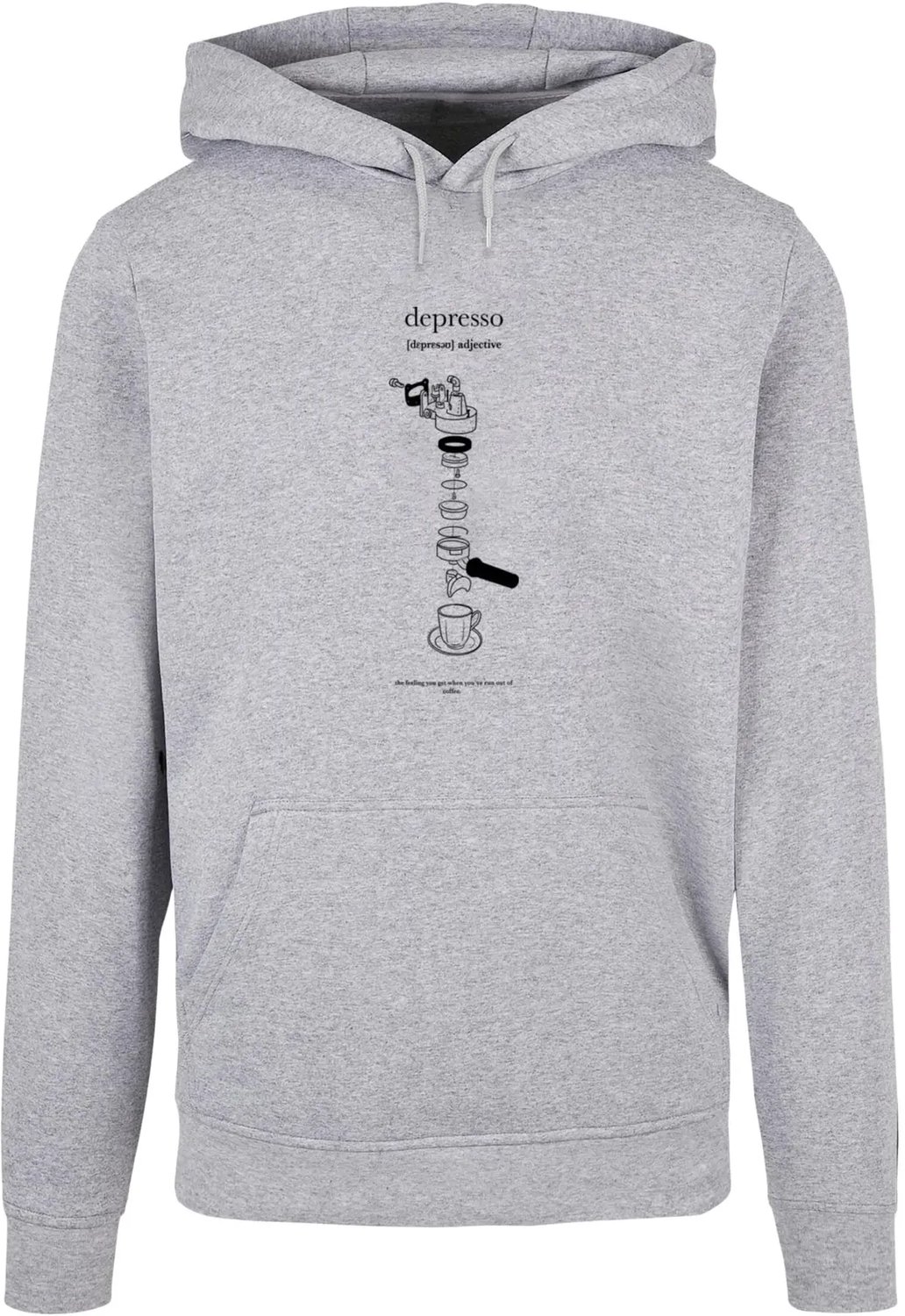 Hoodie Mister Tee Depresso Basic Heidegrijs